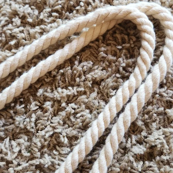 Beach Bag Pink and Cream Striped Tote Canvas Bag - Picture 5 of 8